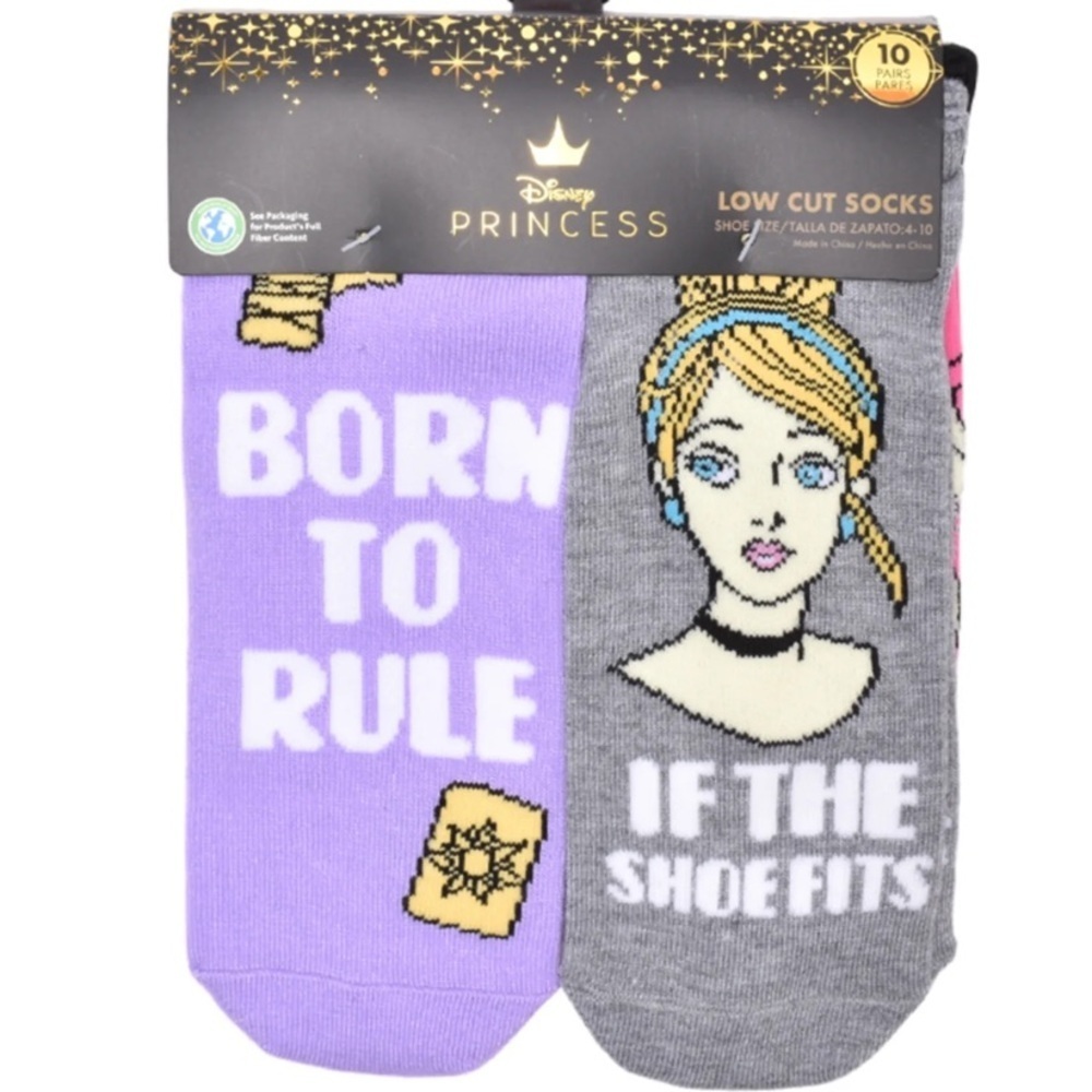 Disney Princess Womens' 10-Pack Low-Cut Socks